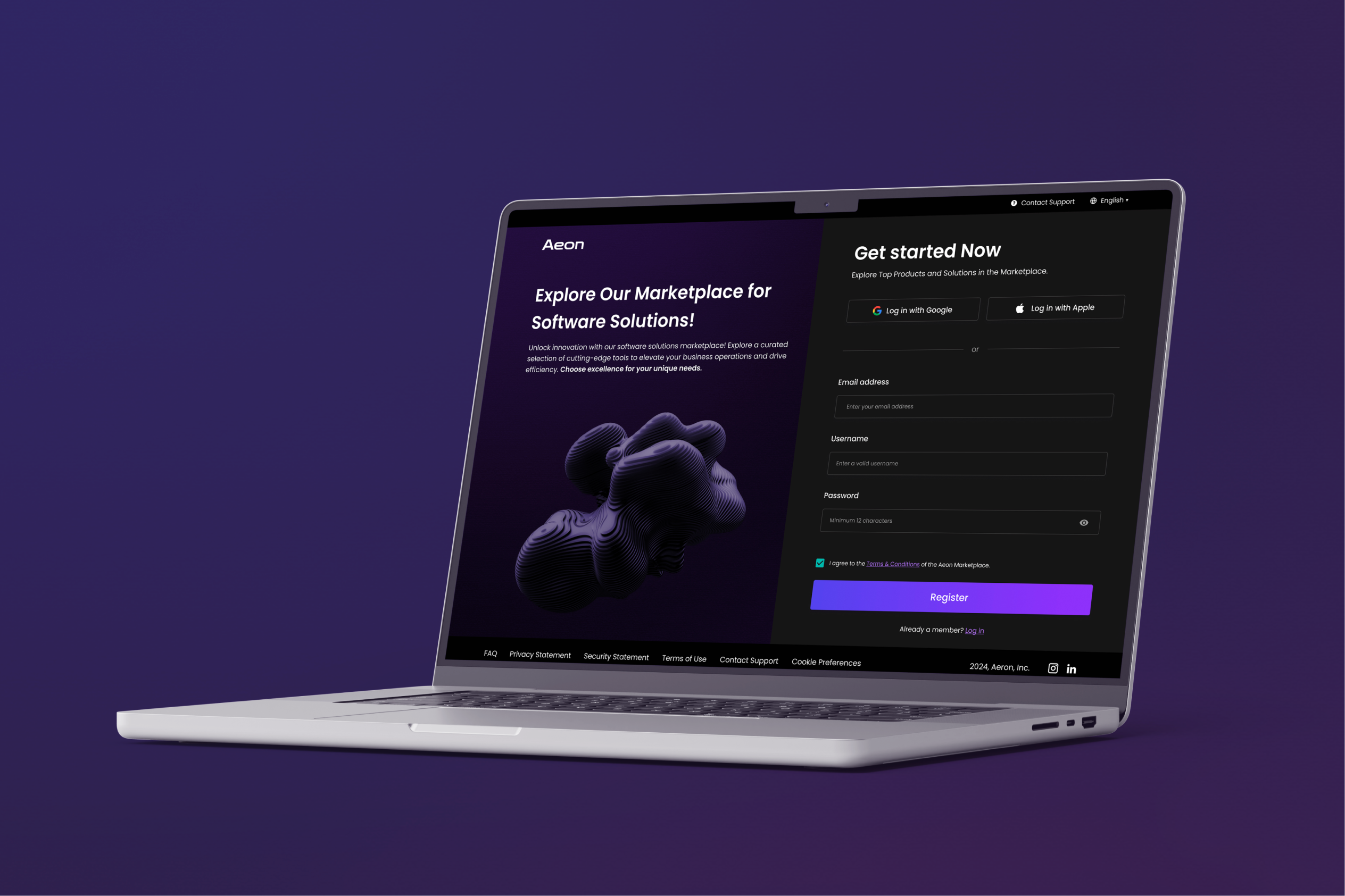 Aeon Marketplace prototype, Solutions and Services.