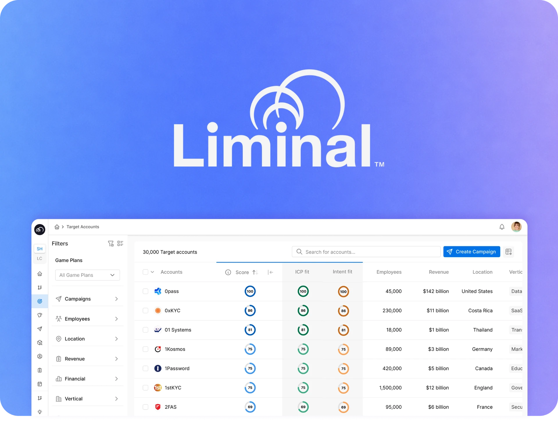 Liminal GTM interface preview